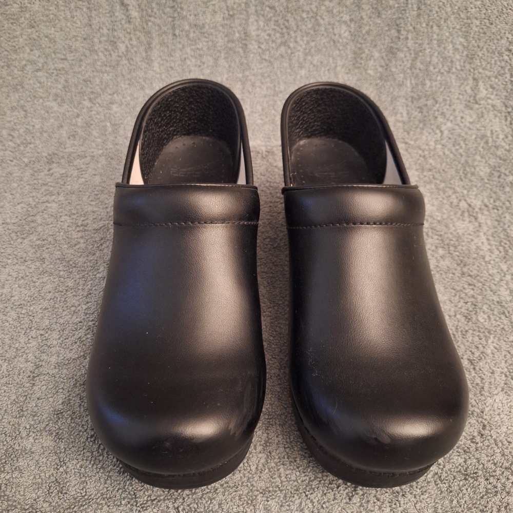 Dansko Black Leather Mules Size 39